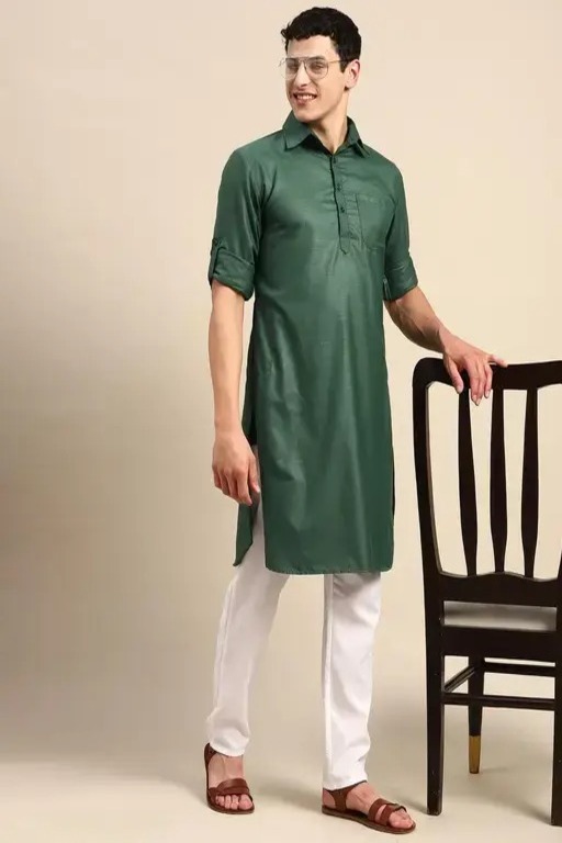 Solid Pathani Kurta Pajama