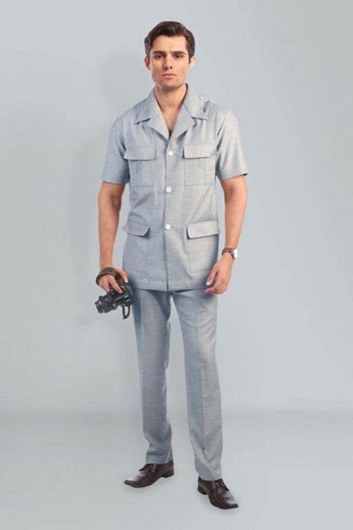 Cotton Blend Safari Suit